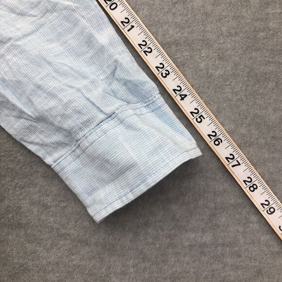 St. John's Bay Button Shirt Mens XXL Linen Blend Slim Fit Striped Long Sleeve - Picture 12 of 16